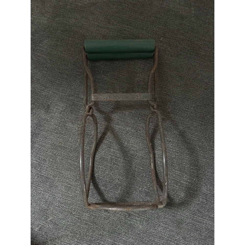 Vintage Presto Canning Mason Jar Lifter Tongs Grabber w/ Green Wood Handles Prim